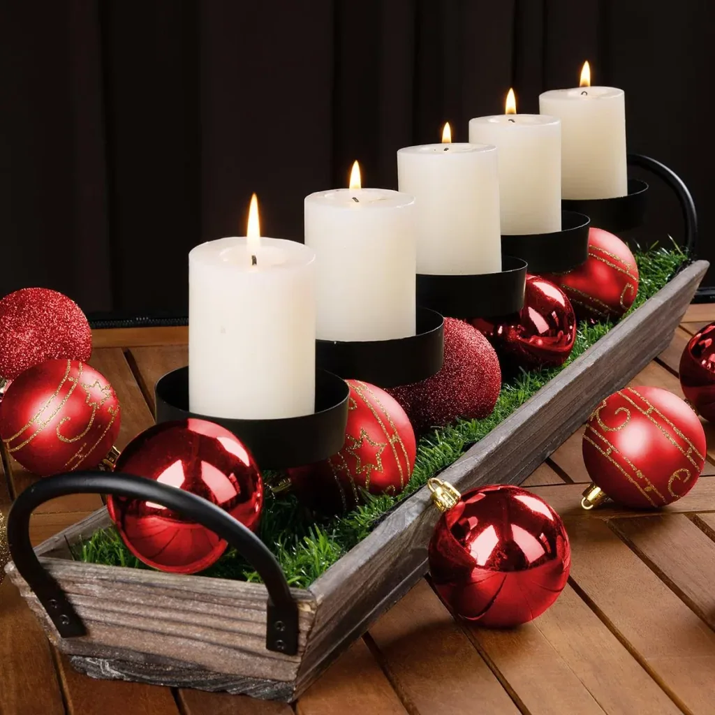 Weihnachtskugeln - Christbaumbeleuchtung - Christbaumschmuck - 24er Set Rot