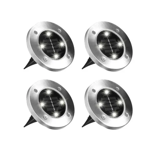 LED Solarleuchte Disk Lights - 4 Stück