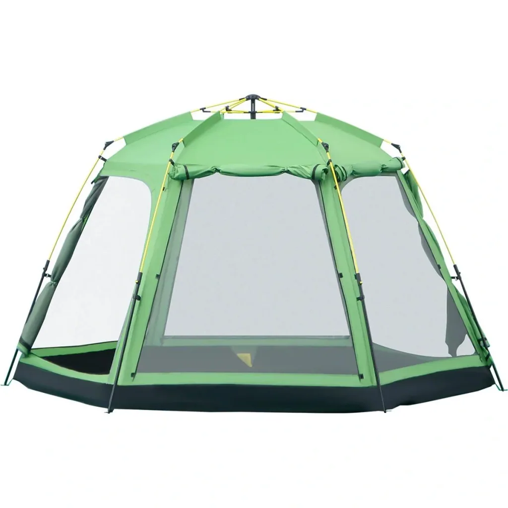Campingzelt 6 Personen - Grün/Schwarz - 320 x 320 x 180 cm