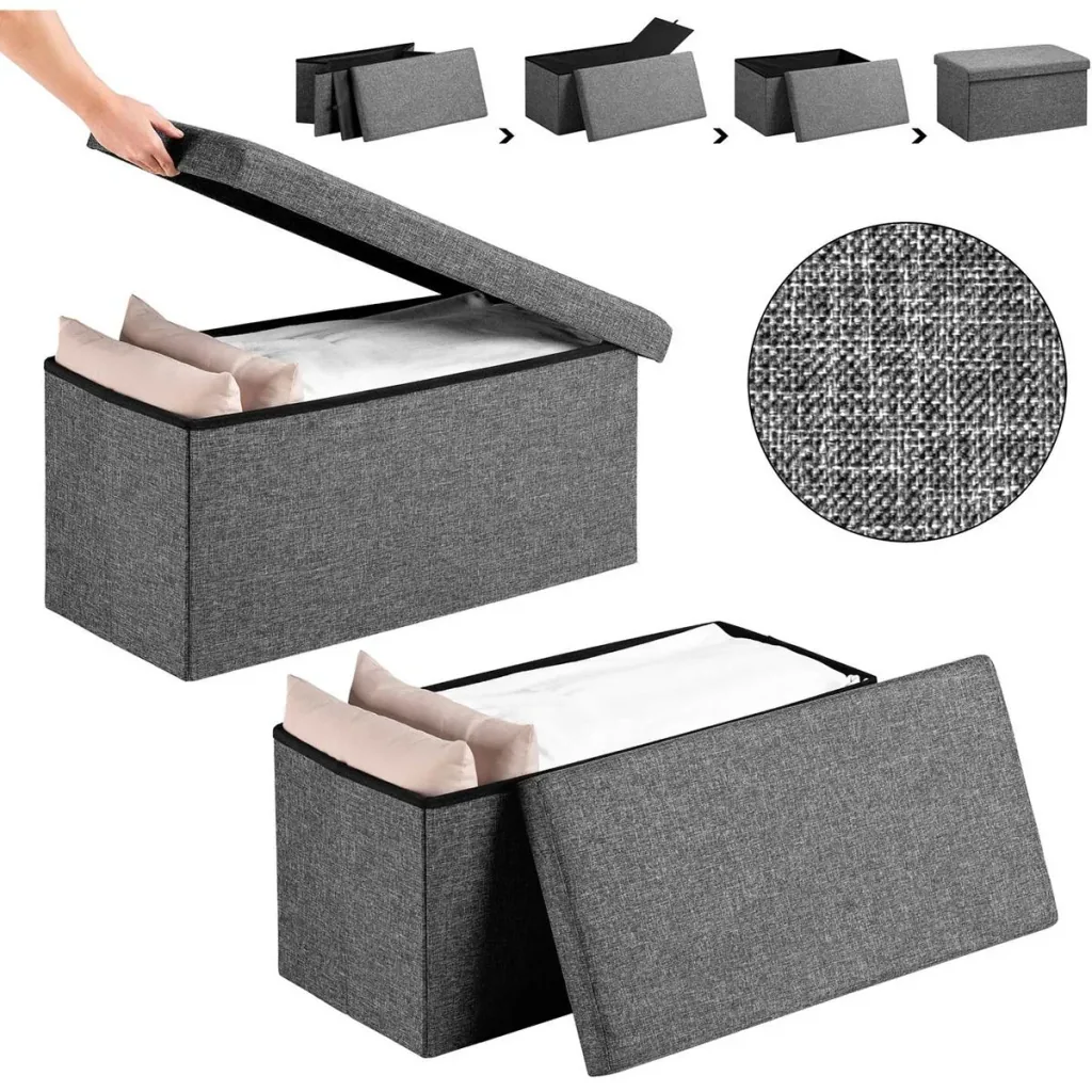 Sofa mit Stauraum - klappbar - MDF - 80x40x40cm - GREY