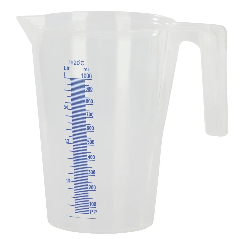 Messbecher mit Griff und Ausgussschnabel, mit Füllskala, für 1000ml