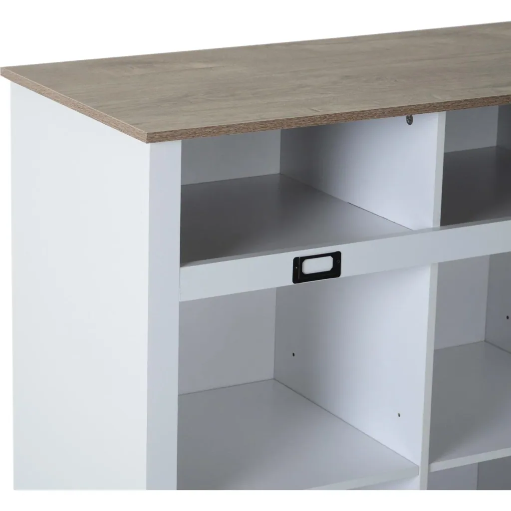 Bücherregal Bücherschrank Aktenregal Standregal Anrichte 9 Fächer Retro Vintage höhenverstellbar Holz 120 x 40 x 90 cm