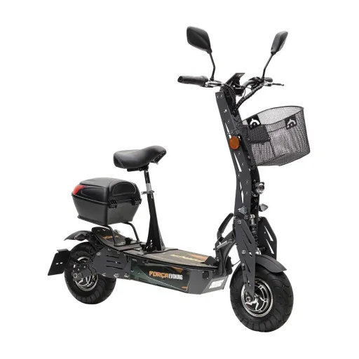 E-Roller "Evoking" Duo Safety Plus 45 km/h mit Blinkanlage, Gepäck-Case und Lithium-Akku schwarz