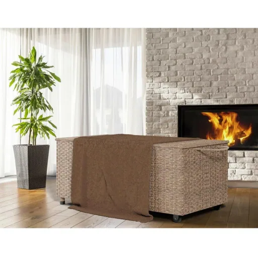 Gartenbox - Aufbewahrungsbehälter creme 122x56x61cm mit Rädern