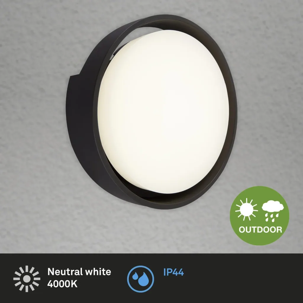 GENUA LED Außenwandleuchte, schwarz, IP44, 18 Watt, 1.500 lm, 4.000 K