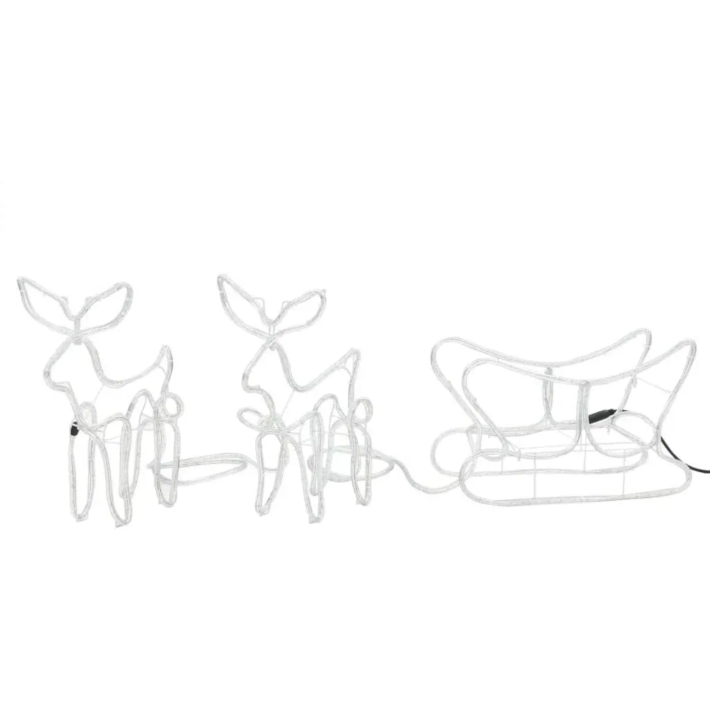 Weihnachtsbeleuchtung 2 Rentiere und Schlitten 300x24x47 cm