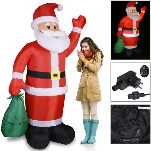 Aufblasbarer Weihnachtsmann mit Beleuchtung