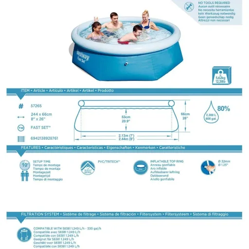 Schnell-Set-Pool 244x66 cm