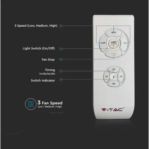 VT-5022 Design-Deckenventilator mit Beleuchtung - CCT - Fernbedienung