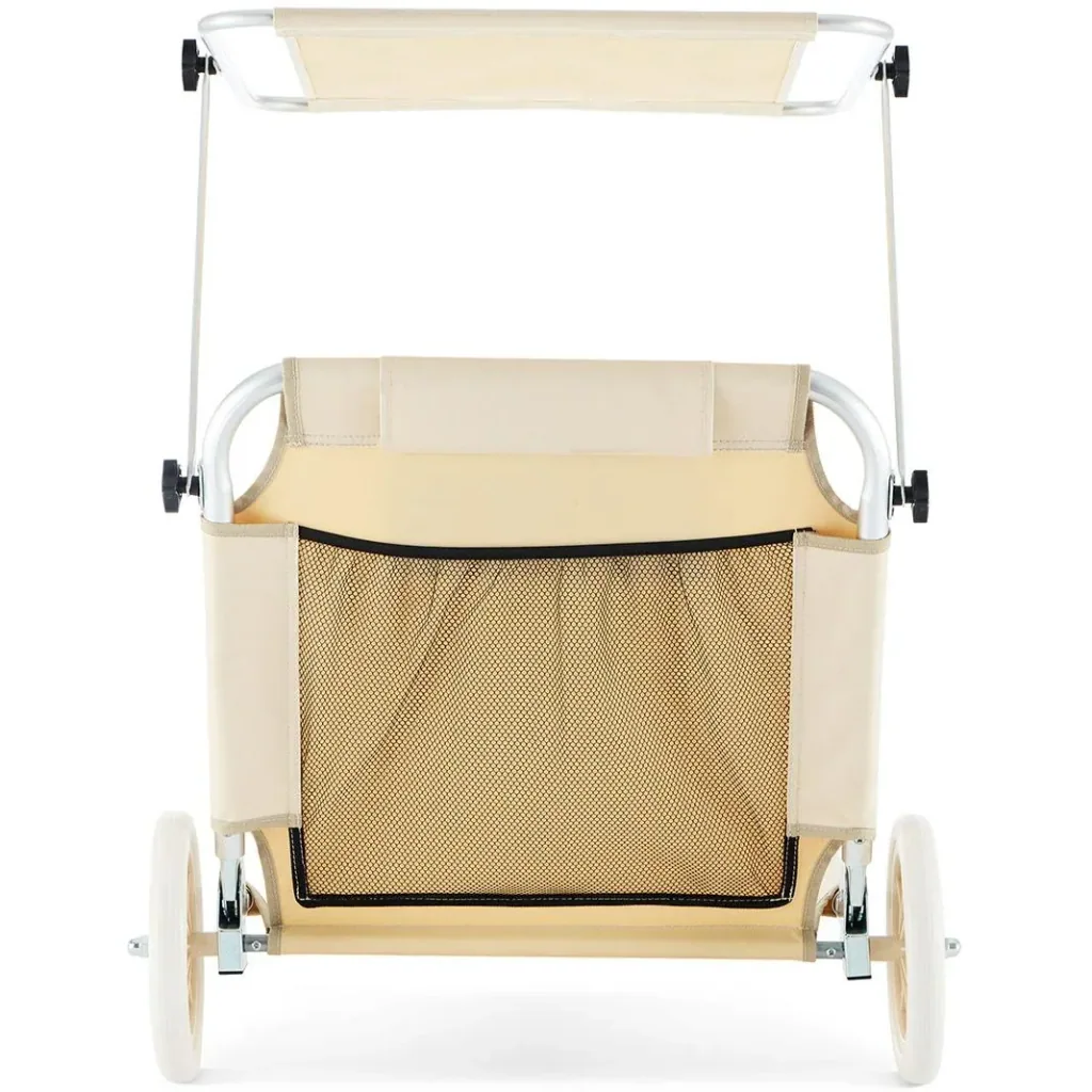 Zusammenklappbare Liege mit Rädern - beige - 150x52 cm