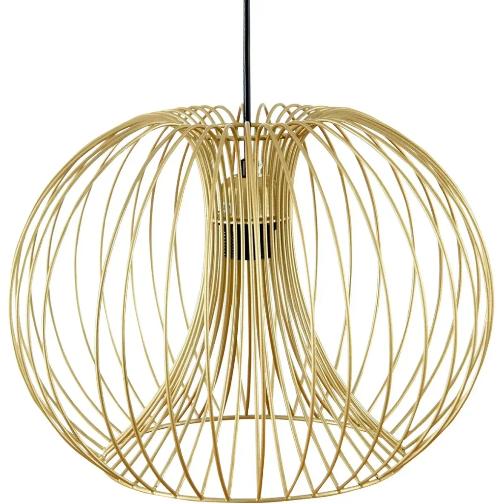 Pendelleuchte mit goldenem gebogenem Stahlrahmen gold