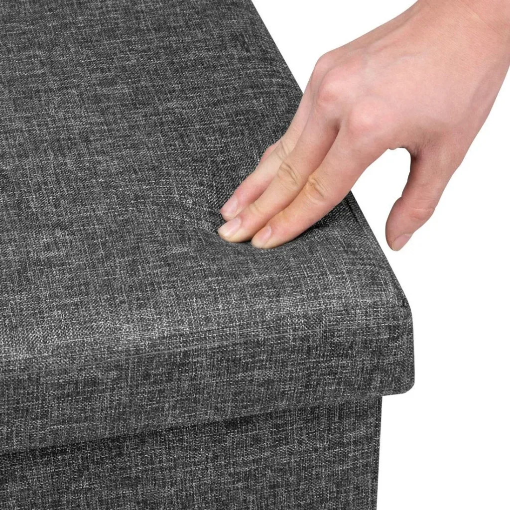 Sitzbank mit Stauraum - klappbar Dunkelgrau 115x38x38cm