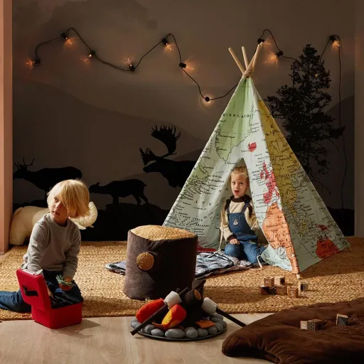 Weltkarte Tipi Zelt Multi farben