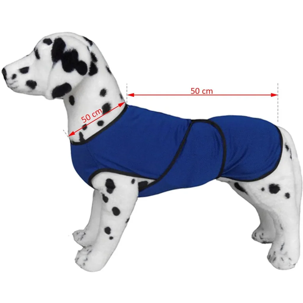 Hunde Kühlweste Kühljacke Cooling Vest schnelle Abkühlung Polyester Blau Ø50 x 50 cm