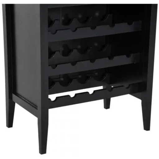 Weinregal Weinschrank 3 Ebenen 15 Flaschen mit Schublade Schwarz