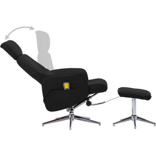 Massagesessel verstellbar mit Fußhocker schwarz