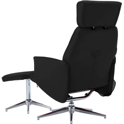 Massagesessel verstellbar mit Fußhocker schwarz