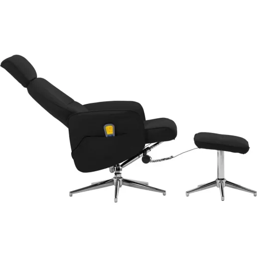 Massagesessel verstellbar mit Fußhocker schwarz