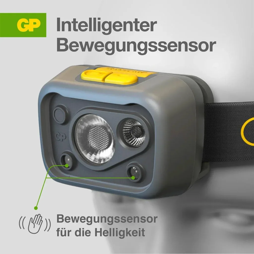 DISCOVERY Stirnleuchte mit Bewegungssensor und 375 Lumen, IPX5