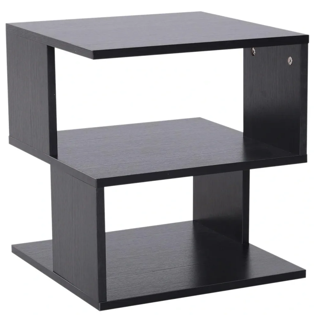 Beistelltisch Betttisch mit modernes Design, Spanplatte, Schwarz, 40x40x43 cm