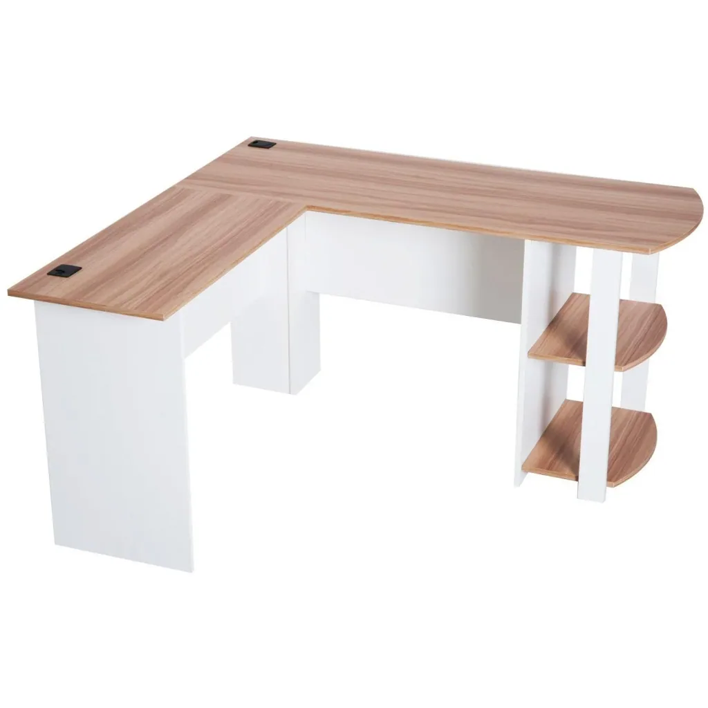 Eckschreibtisch Schreibtisch Staufach Walnuss L136 x B130 x H72cm