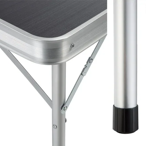 Campingbank 3 Stück grau Aluminium klappbar
