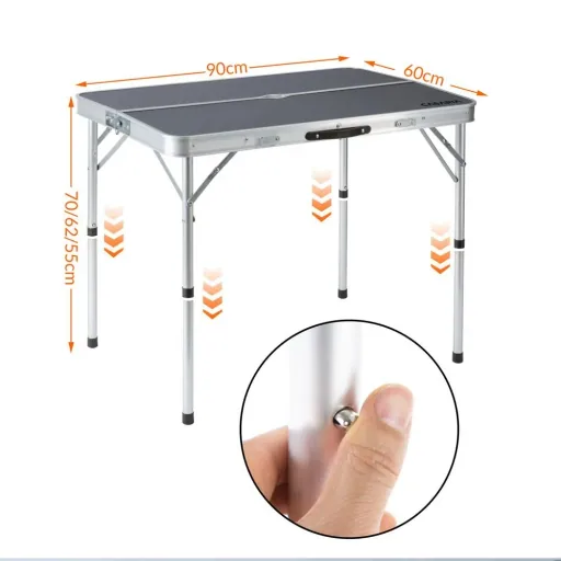 Campingbank 3 Stück grau Aluminium klappbar