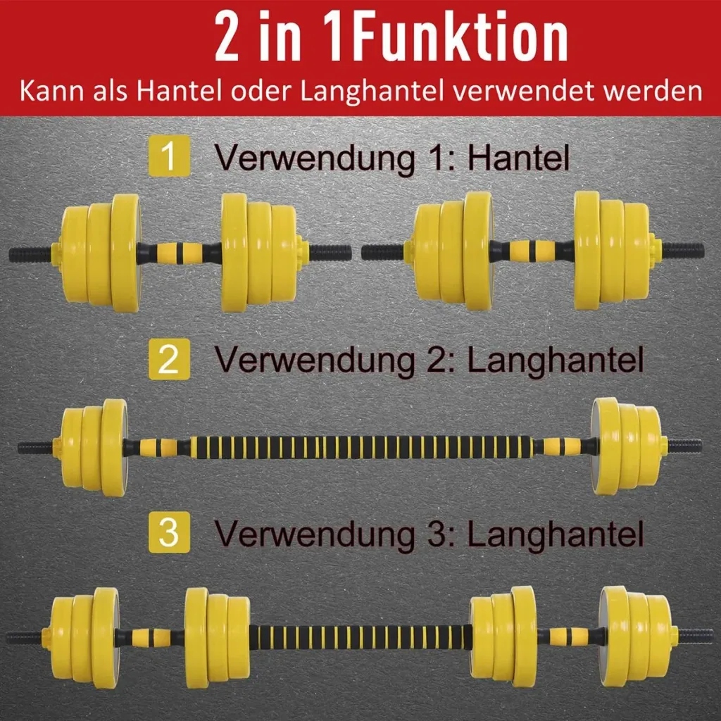 2-in-1 Hantelset gelb/schwarz
