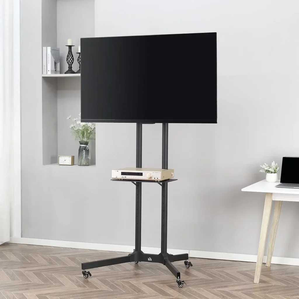 TV-Ständer mit Rollen 85,5 cm x 73 cm x 170 cm