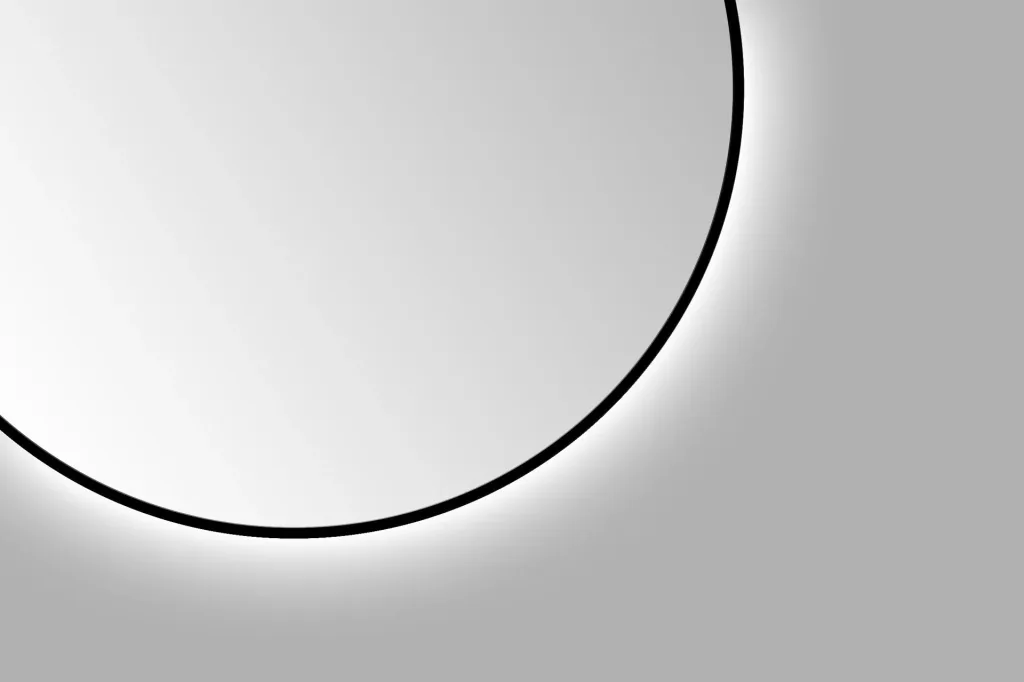 Dekorativer Wandspiegel "Black OROS" - Light mit indirekter LED Beleuchtung Ø 100 cm