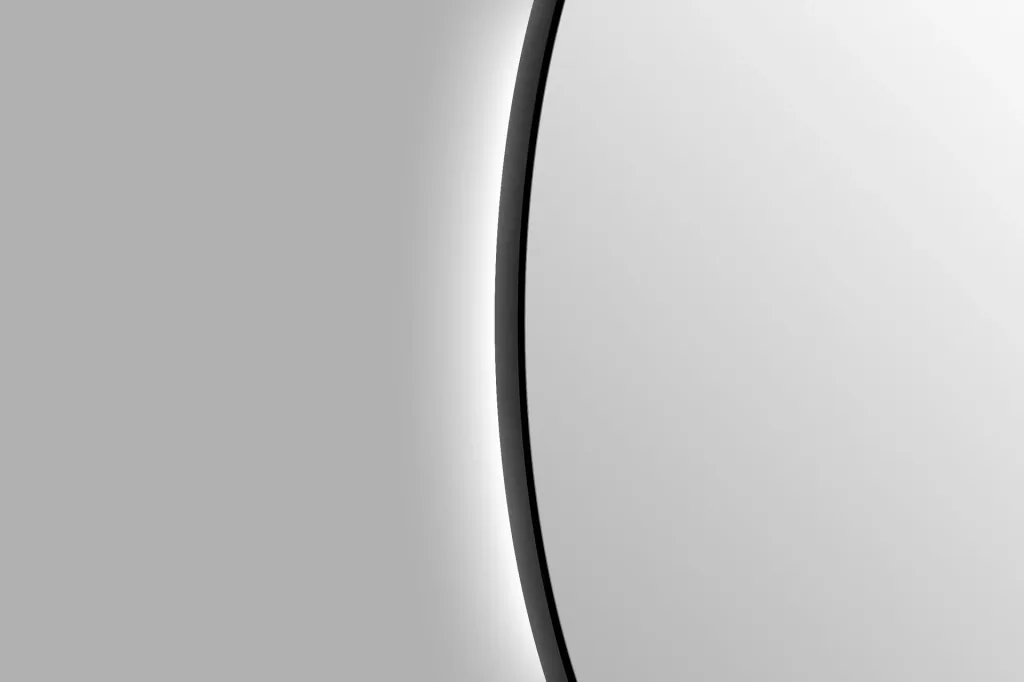 Dekorativer Wandspiegel "Black OROS" - Light mit indirekter LED Beleuchtung Ø 100 cm