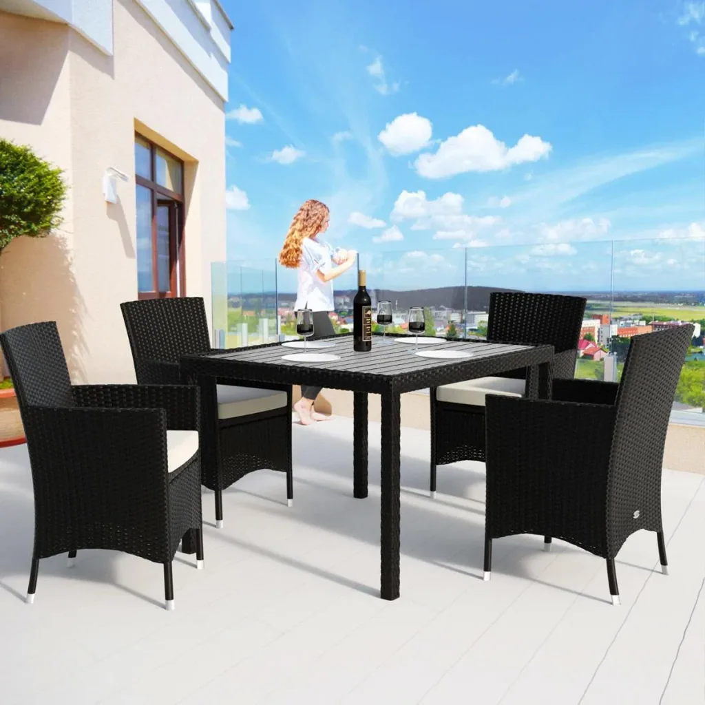 Gartenset Korb 9-teilig und für 4 Personen