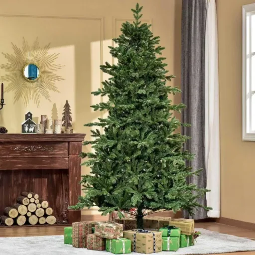 künstlicher Weihnachtsbaum 2,1 m Christbaum Tannenbaum PVC PE Metall Grün Ø105 x 210 cm
