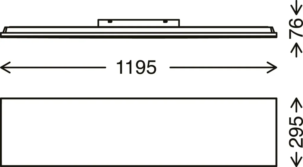Rahmenloses LED Panel, rechteckig, 38 Watt, weiß