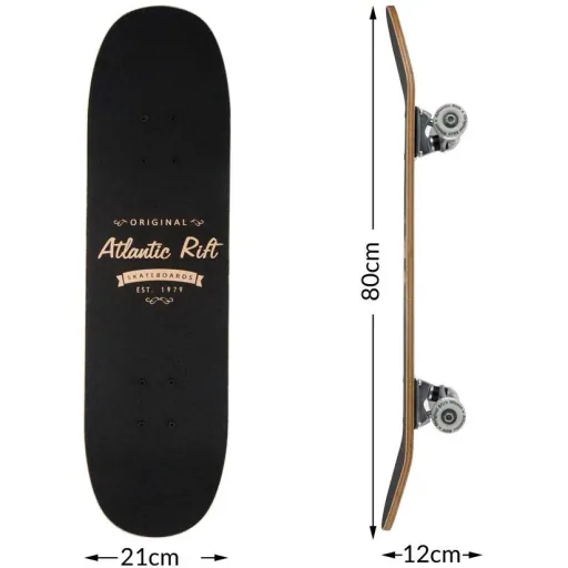 Skateboard - ABEC 9 Lager - Holz - Schwarz - PU Räder & Dämpfer