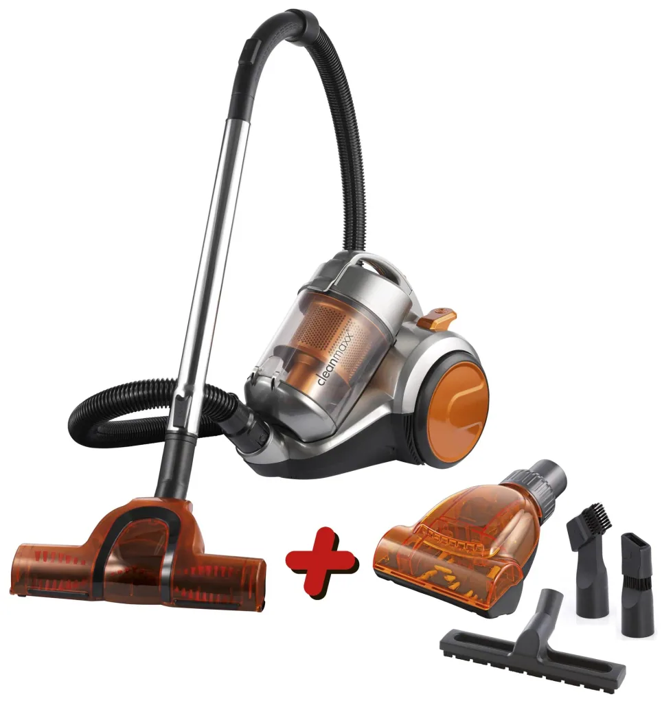 Zyklon-Staubsauger "Pet Star", mit 6-teiligem Jumbo-Düsen-Set, inklusive Tierhaardüse, 700 Watt, Silberfarben/ Orange