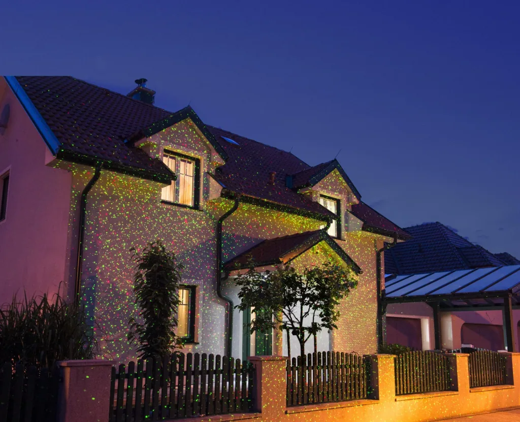 Bewegtes Laserlicht-System Star Shower Motion mit Sensor und Fernbedienung
