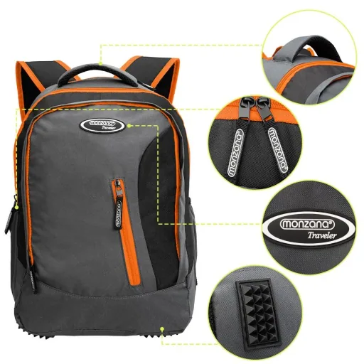 Sport- und Freizeit Rucksack 35L grau/orange