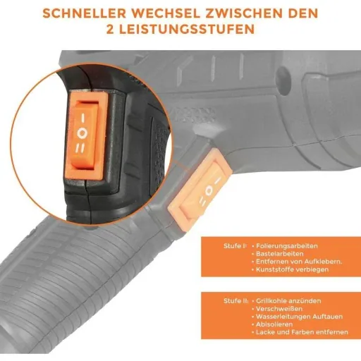 Deltafox Elektrische Heißluftpistole - 2000W - DP-EHG 2050