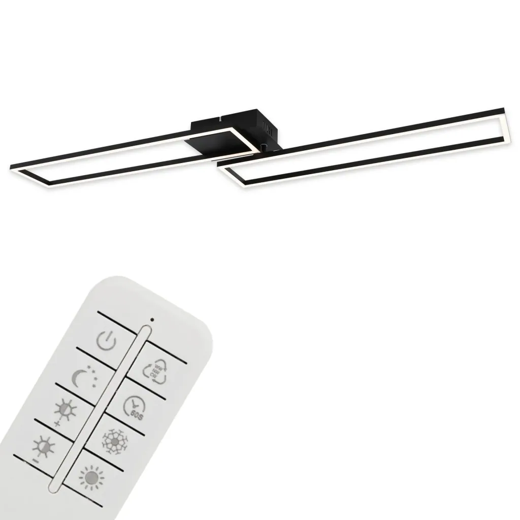 LED Wand- und Deckenleuchte, 110 cm, CCT, 4400 Lumen, 40 Watt, schwarz
