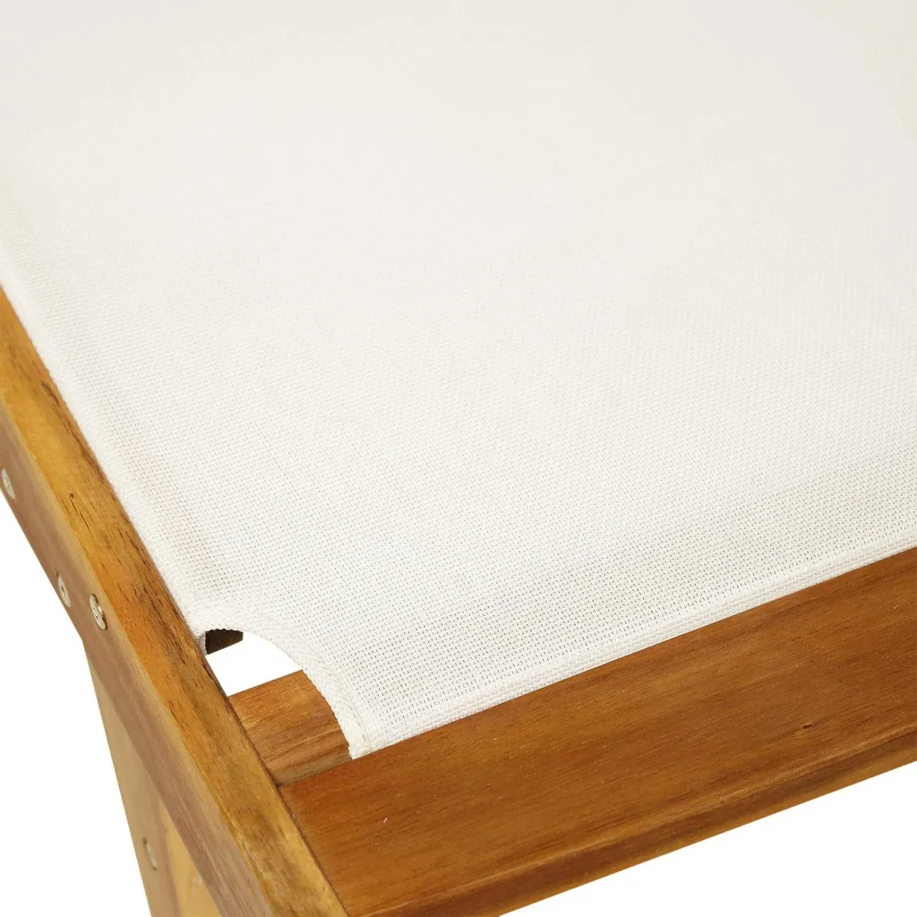 Sonnenliege Relaxliege Gartenliege verstellbar Akazienholz Textil Natur 198 x 60 x H87/80/69/45 cm