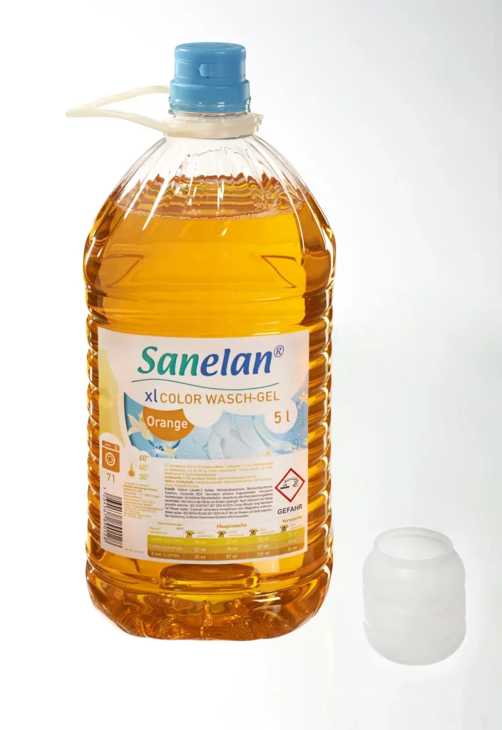 Waschgel Orange, 5 l inklusive Dosierbecher und Auslaufhahn