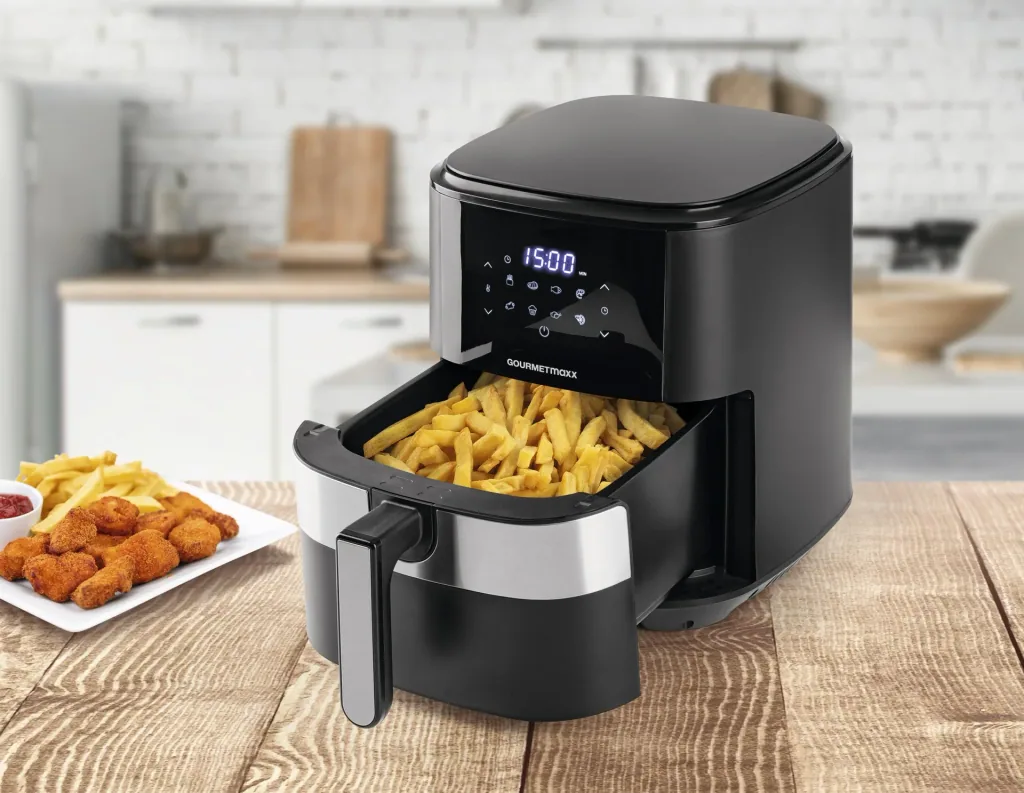 Heißluft-Fritteuse Digital, 6,2 Liter, 1500 Watt, Schwarz