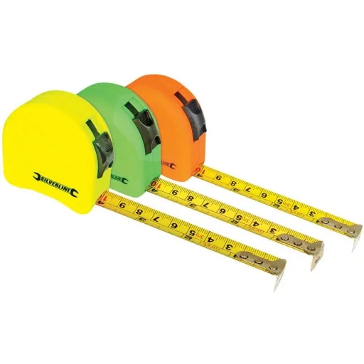 Buntes ergonomisches Maßband, Displaykarton 18 Stück, 8 x 25 mm