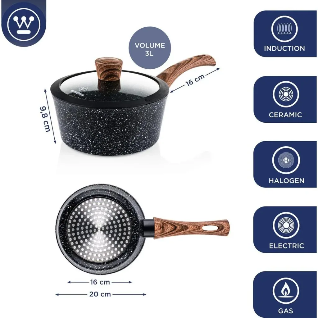Kochtopf Induktion - Ø20 cm - Schwarzes Marmorholz - Sonderedition