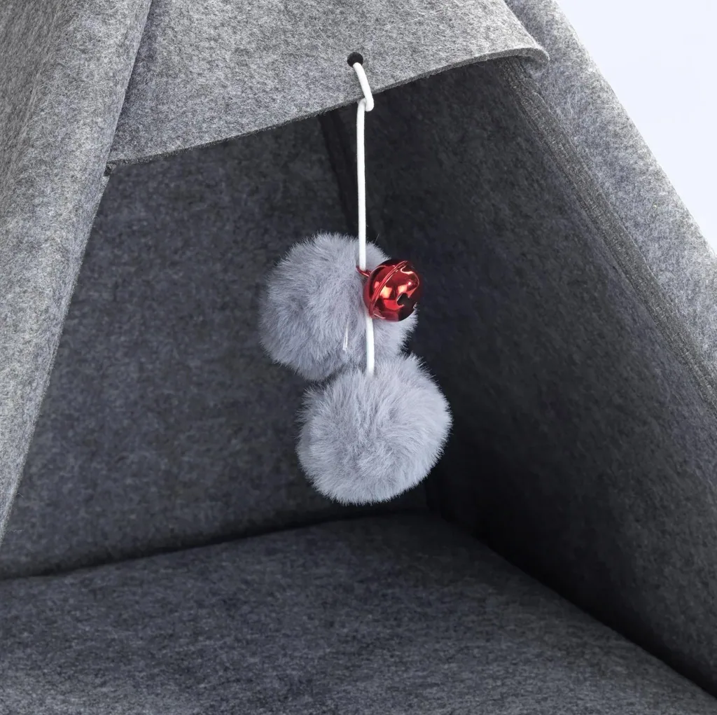 Tierzelt "TIPI", Anthrazit, Filzdesign, 45 x 60 x 45 cm