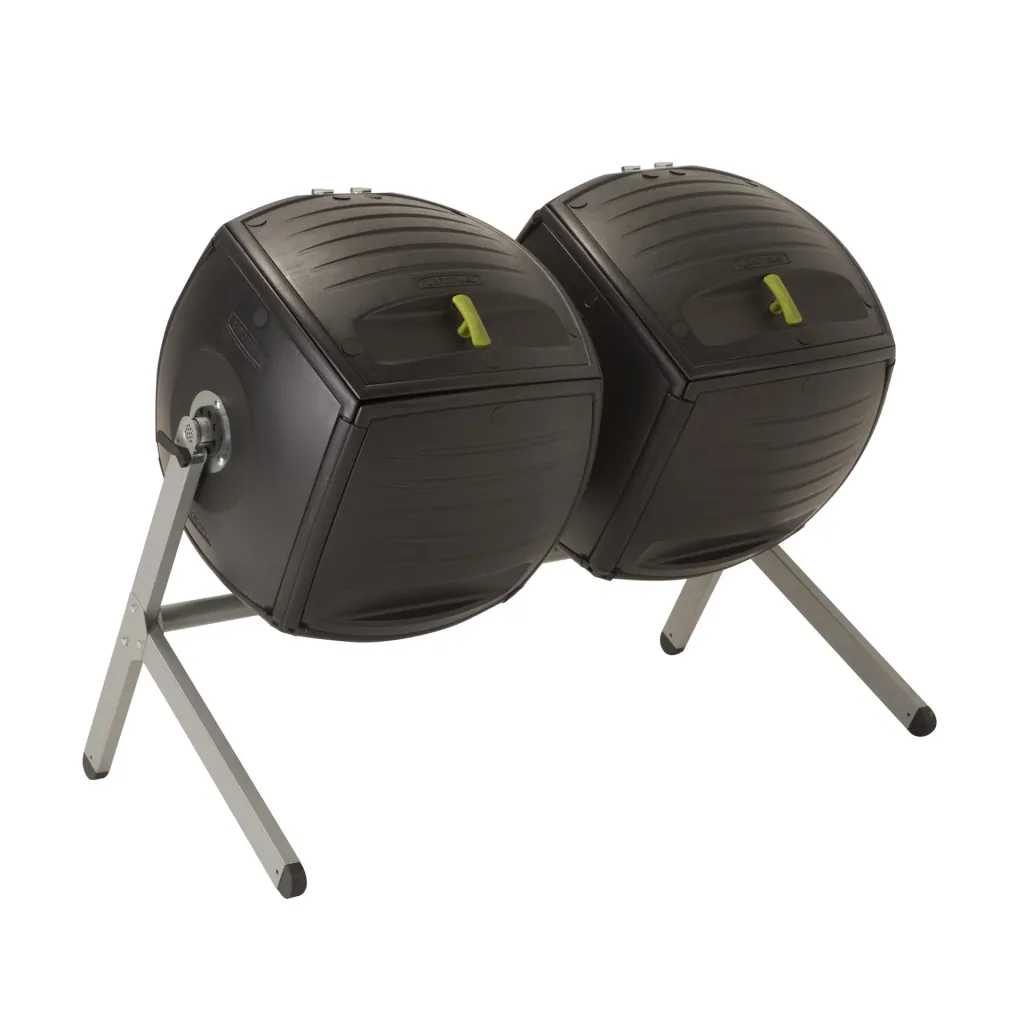 Lifetime Komposter Kompost-Zwilling 380 L 143,5×79,4×110,4 cm Schwarz – 2 Kammern für durchgehendes Kompostieren