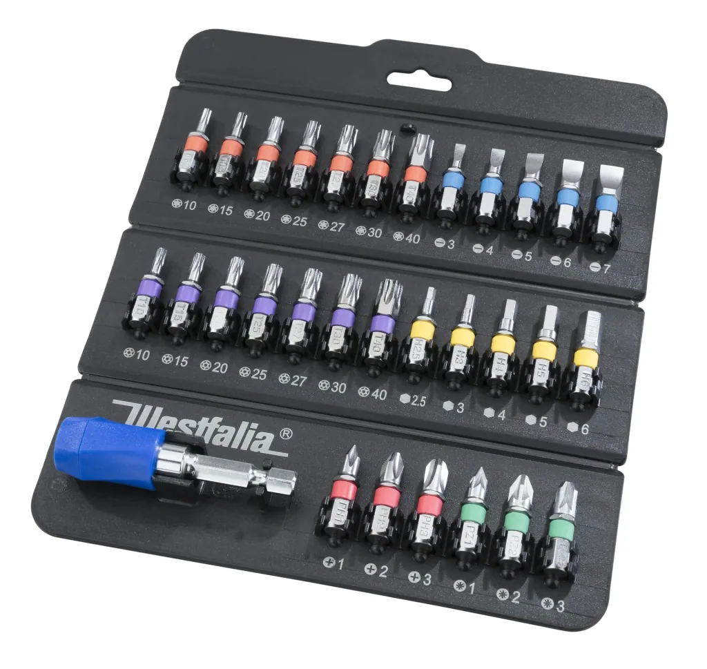 Bit Set 1/4", 31-teilig in 3-eckiger Kunststoffbox (faltbar)
