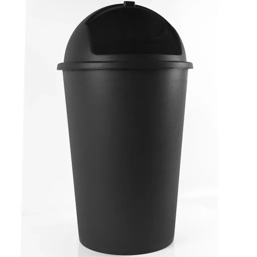 Mülleimer schwarz Kunststoff 50L