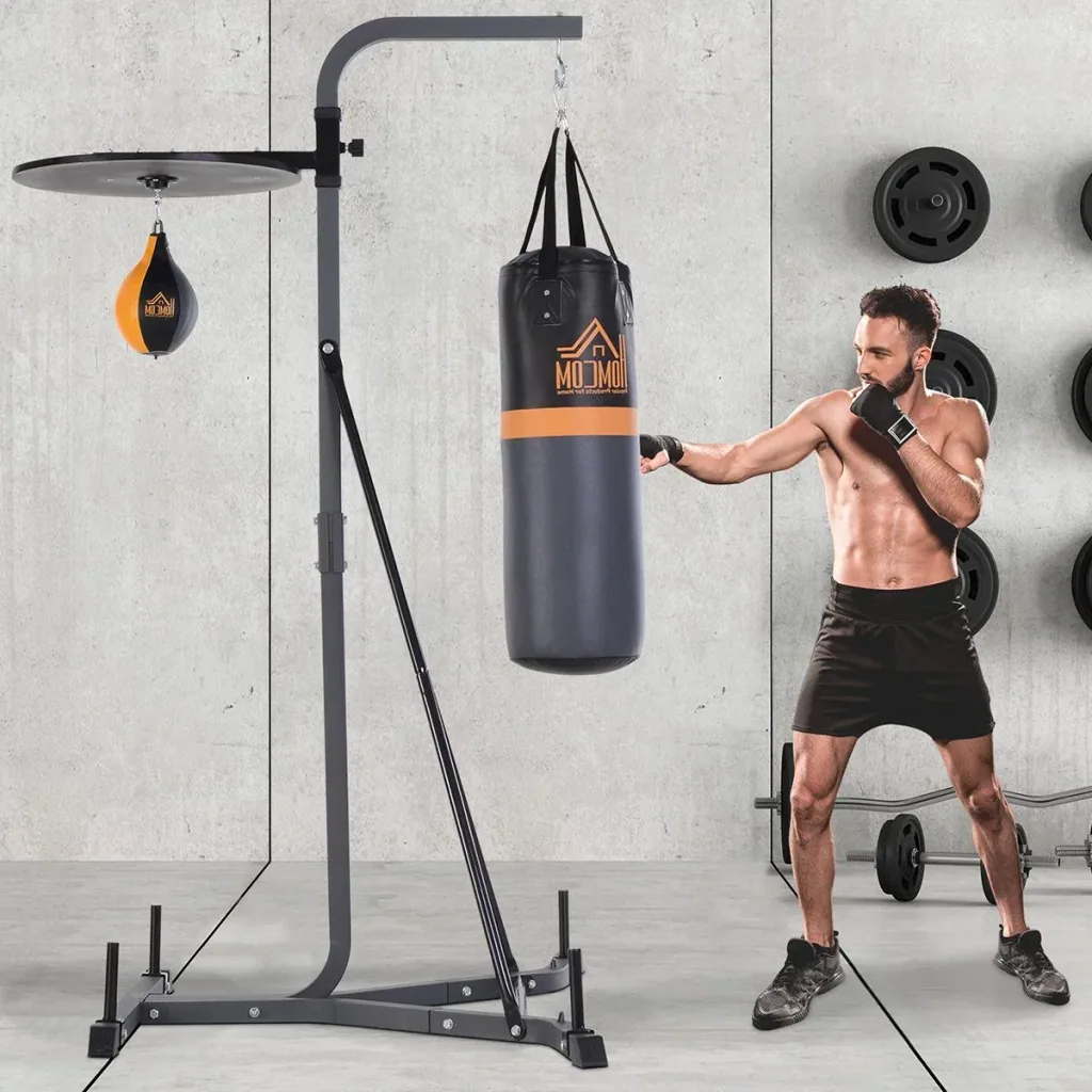 Boxsackständer mit Punchingball schwarz